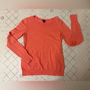 Express Jewel Long Sleeve Sweater Embellished Peach Coral Soft Sz M
